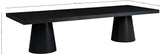 Tavolo Contemporary Dining Table with Rich Black Oak Finish and Expanding Leaf Extensions for Versatility