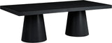 Tavolo Contemporary Dining Table with Rich Black Oak Finish and Expanding Leaf Extensions for Versatility