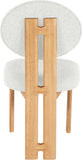 Napa Dining Chair Set of 2 - Contemporary Design with Luxurious Boucle Fabric and Natural Wood Frame