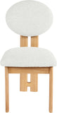 Napa Dining Chair Set of 2 - Contemporary Design with Luxurious Boucle Fabric and Natural Wood Frame