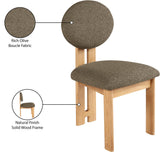 Napa Dining Chair Set of 2 - Contemporary Design with Luxurious Boucle Fabric and Natural Wood Frame