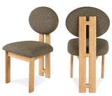 Napa Dining Chair Set of 2 - Contemporary Design with Luxurious Boucle Fabric and Natural Wood Frame