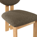 Napa Dining Chair Set of 2 - Contemporary Design with Luxurious Boucle Fabric and Natural Wood Frame