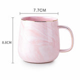 Nordic Marble Ceramic Mug with Gold Rim Coffee Cup