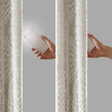 Jacquard Damask (Max Blackout) Window Curtain, Light Grey