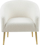 Barlow Faux Sheepskin Accent Chair - Luxurious Comfort with Contemporary Design and Gold Legs