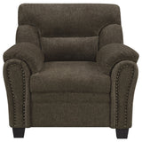 Clementine Upholstered Padded Arm Accent Chair Brown