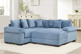 DESEO 79" Sectional Sofa with Ottoman