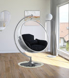 Luna Acrylic Swing Chair with Chrome Base – Modern Bubble Design for Ultimate Comfort & Style
