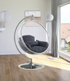 Luna Acrylic Swing Chair with Chrome Base – Modern Bubble Design for Ultimate Comfort & Style