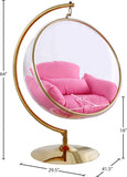 Luna Contemporary Acrylic Swing Bubble Accent Chair with Gold Metal Base for Ultimate Comfort