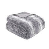 Soft Faux Fur Mink Reversible Blanket, Grey