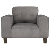 Deerhurst Upholstered Track Arm Tufted Accent Chair Charcoal