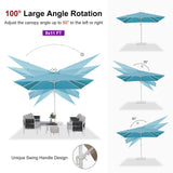 PURPLE LEAF White Outdoor Umbrella Left-Right Tilting Patio Cantilever Umbrella