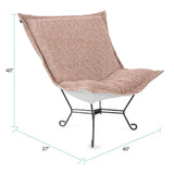 Patio Scroll Puff Chair Titanium- Alicante Blush