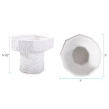 Faux Bois Tall Bowl in a White Washed Polyresin