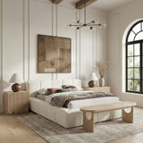 Canovia - Solid Wood And Faux Cane Bench