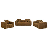 Lazaro 3-piece Fabric Upholstered Wide Channel Sofa Set Bronze