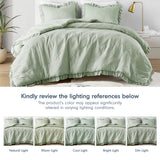 Diamond Quilted Ruffle Edge Comforter Set, Sage