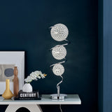 Vertical Crystal Sphere Table Lamp // 3 Light