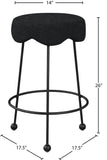 Fleur Contemporary Boucle Counter Stool with Sturdy Metal Legs and Comfortable Foam Seat Design