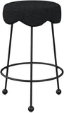 Fleur Contemporary Boucle Counter Stool with Sturdy Metal Legs and Comfortable Foam Seat Design