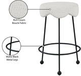Fleur Contemporary Boucle Counter Stool with Sturdy Metal Legs and Comfortable Foam Seat Design