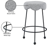 Fleur Contemporary Boucle Counter Stool with Sturdy Metal Legs and Comfortable Foam Seat Design