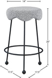 Fleur Contemporary Boucle Counter Stool with Sturdy Metal Legs and Comfortable Foam Seat Design