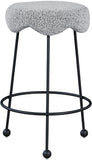 Fleur Contemporary Boucle Counter Stool with Sturdy Metal Legs and Comfortable Foam Seat Design