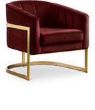 Carter Contemporary Velvet Accent Chair with Gold Stainless Steel Legs for Elegant Home Decor