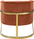 Carter Contemporary Velvet Accent Chair with Gold Stainless Steel Legs for Elegant Home Decor