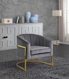Carter Contemporary Velvet Accent Chair with Gold Stainless Steel Legs for Elegant Home Decor