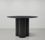 Simba Dining Table - Modern Mid-Century Design with Sturdy Fluted Base for Stylish Gatherings