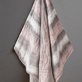 Heated 50x70 Faux Long Fur Electric Throw Blanket Blush/Grey