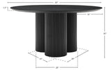 Simba Dining Table - Modern Mid-Century Design with Sturdy Fluted Base for Stylish Gatherings