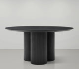 Simba Dining Table - Modern Mid-Century Design with Sturdy Fluted Base for Stylish Gatherings