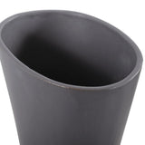 Larek Asymmetrical Charcoal Gray Contemporary Ceramic Short Vase