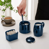 Kook Ceramic Sugar Bowl & Creamer Set, White