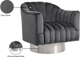 Farrah Modern Accent Chair with Plush Upholstery and Sleek Chrome Base for Stylish Living Spaces