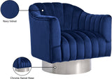 Farrah Modern Accent Chair with Plush Upholstery and Sleek Chrome Base for Stylish Living Spaces