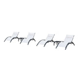 PURPLE LEAF Patio Chaise Lounge Set Outdoor Beach Pool Sunbathing Lawn Lounger Recliner Chair Outside Chairs with Side Table Included