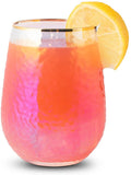 Festive Lustered Iridescent Stemless Wine - Set of 4