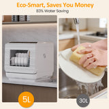 Portable Countertop Dishwasher with 152oz Water Tank, 6 Mode