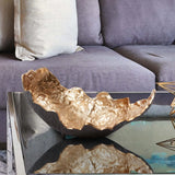 Cracked Edge Ebony Tray with Gold Interior- Large