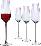 Iridescent Glasses - Crystal Luster Radiance Set of 4 (Tall Flutes)