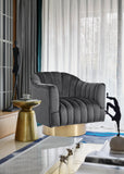 Farrah Modern Accent Chair with Plush Upholstery and Sleek Chrome Base for Stylish Living Spaces