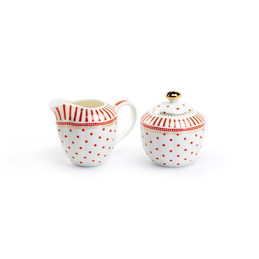 Grace Teaware Red Josephine Sugar & Creamer Set