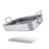 Mauviel Stainless Steel Roasting Pan With Cast Stainless Steel Handles, 15.7 x 11.8-In