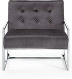 Alexis Velvet Accent Chair - Cozy Contemporary Design with Durable Stainless Steel Base for Comfort